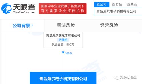 海尔成立青岛电子科技公司,经营范围含集成电路销售